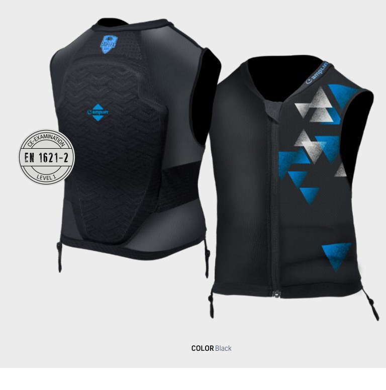 Zwarte bodyprotector voor kinderen, te huur in maat XS en S