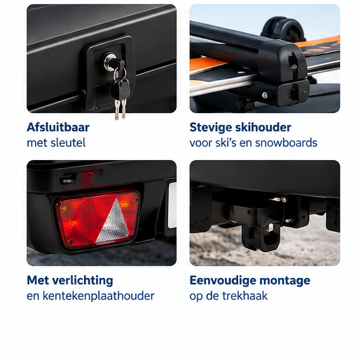 Bagagebox compleet met skihouder foto 3